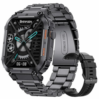 Men's Smartwatch for Android & iPhone By LIGE – Smashproof & Waterproof, 1.96" Display, Bluetooth Call, Fitness Tracker, 400mAh Battery - Perfect Gift for Him