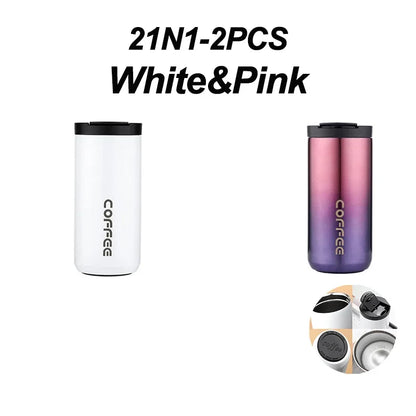 400ml Leak-Proof Stainless Steel Thermal Coffee Mug – Portable Travel Cup, Insulated 304 Thermos, Water Bottle - Perfect Gift for Family, Friends & Yourself