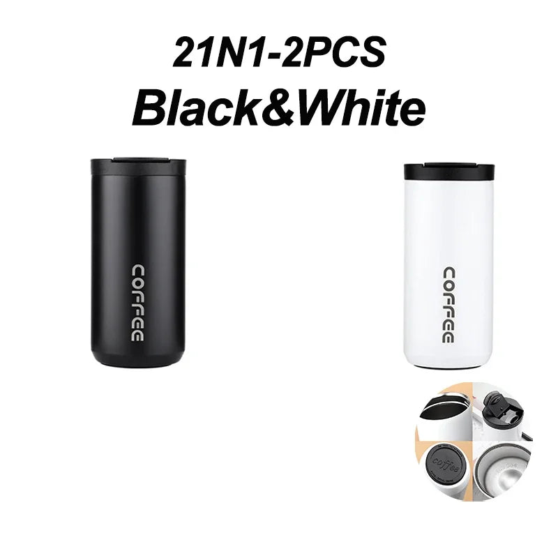 400ml Leak-Proof Stainless Steel Thermal Coffee Mug – Portable Travel Cup, Insulated 304 Thermos, Water Bottle - Perfect Gift for Family, Friends & Yourself