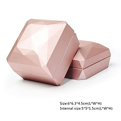 LED Light Velvet Jewelry Ring/Necklace Pendant Box – Luxury Gift Display Case for Proposal, Engagement & Wedding
