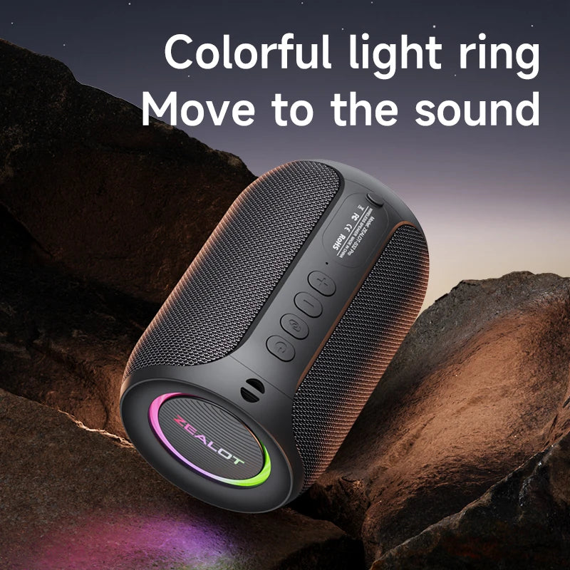 Powerful Bluetooth Speaker with Deep Bass & LED Light – Waterproof Outdoor Soundbox, Wireless Bluetooth  Subwoofer - Perfect Gift for Friends, Family