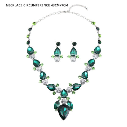 Fashion Women's Crystal Necklace & Earrings Set – Crystal Glass Bridal Wedding Accessories Gift - Elegant Gift for Her