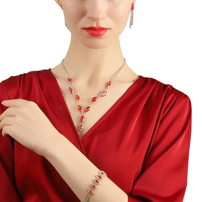 4PCS Evening Purse and Jewelry Set for Women – Glitter Clutch with Matching Necklace, Earrings & Bracelet for Banquet or Bridal Events - Elegant Gift for Her