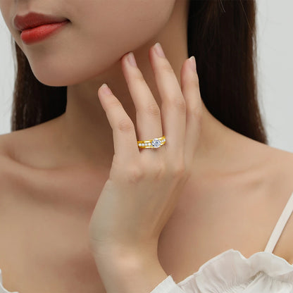 1 Carat Moissanite Engagement Ring for Women – 925 Sterling Silver Rhodium Plated Wedding Jewelry - Elegant Gift for Her