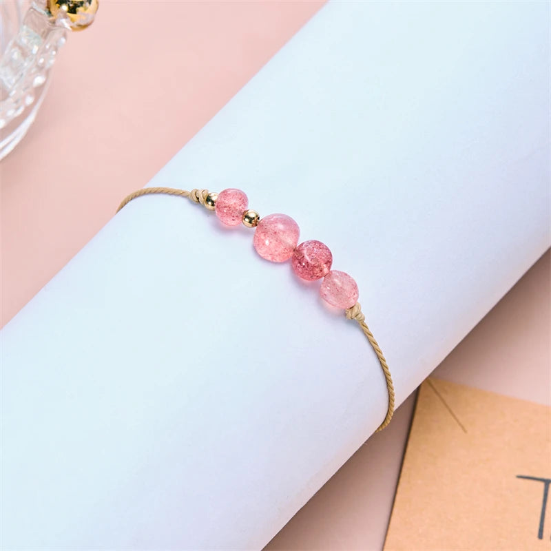 Charm 12 Constellation Natural Stone Beads Bracelet For Women Couple Hand Woven Rope Friendship Birthday Zodiac Jewelry Gifts