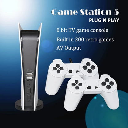 GS5 TV  Retro Game Console: 200 Classic 8-Bit GS5 Games, Handheld Player with AV Output and USB Compatibility