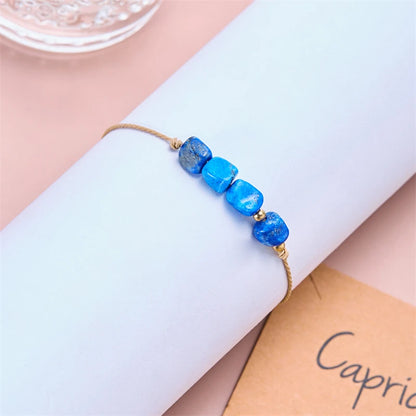 Charm 12 Constellation Natural Stone Beads Bracelet For Women Couple Hand Woven Rope Friendship Birthday Zodiac Jewelry Gifts