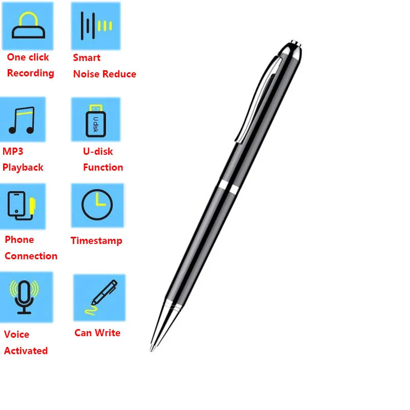 4-128GB Digital Pen Voice Recorder - Compact Professional Audio Recording Noise Reduction Sound Dictaphone MP3 Player - Ideal for conferences, meetings & individual use - Gift for your loved ones & yourself