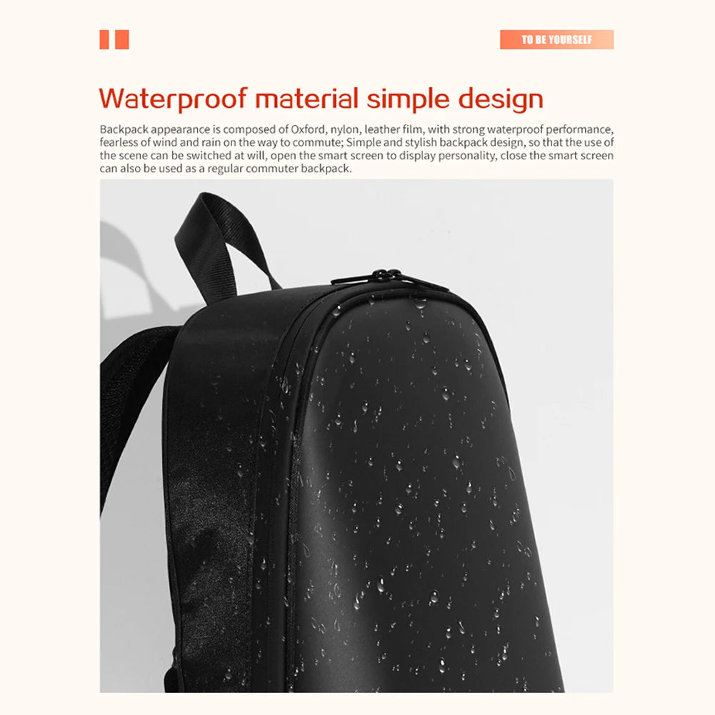 Smart LED Display Backpack with APP Control – Unisex Design Waterproof Motorcycle Pixel Bag for Outdoor & Business Use - Perfect Gift For All