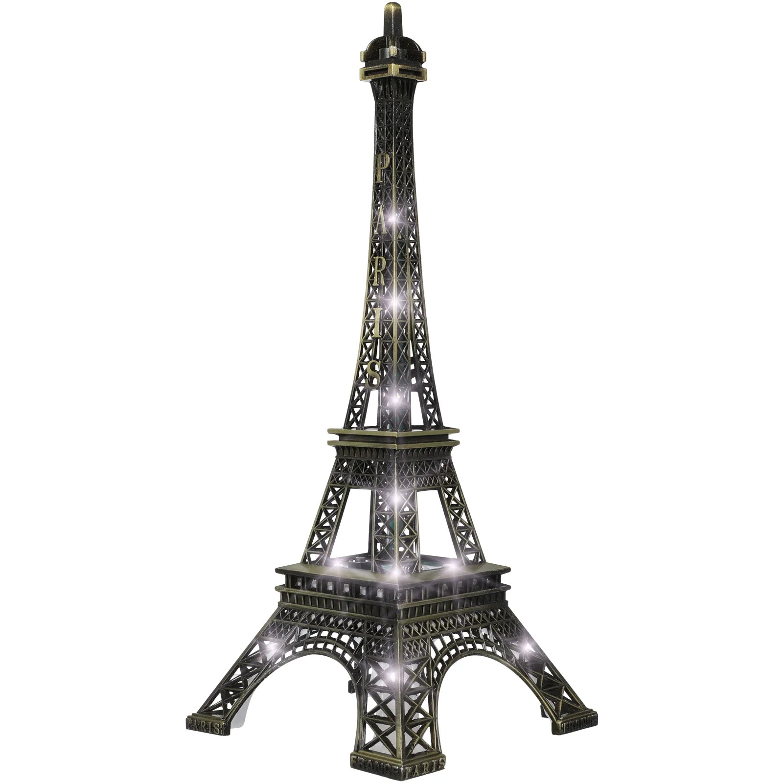 Vintage Paris Eiffel Tower with LED Light – Architecture Craft Souvenir for Home or Event Decor - Perfect Gift To Express True Love