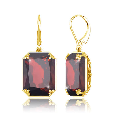 Elegant Ruby Dangle Earrings for Women – 925 Silver 18K Gold Plated Hoops Fine Jewelry for Engagement, Party & Gifting Her