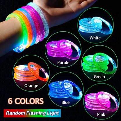 Thirty LED foam glow sticks for a glow party pack - Includes neon bracelets, flashlight glasses, & party supplies for a dark party hall -  Perfect gift for your party companions.