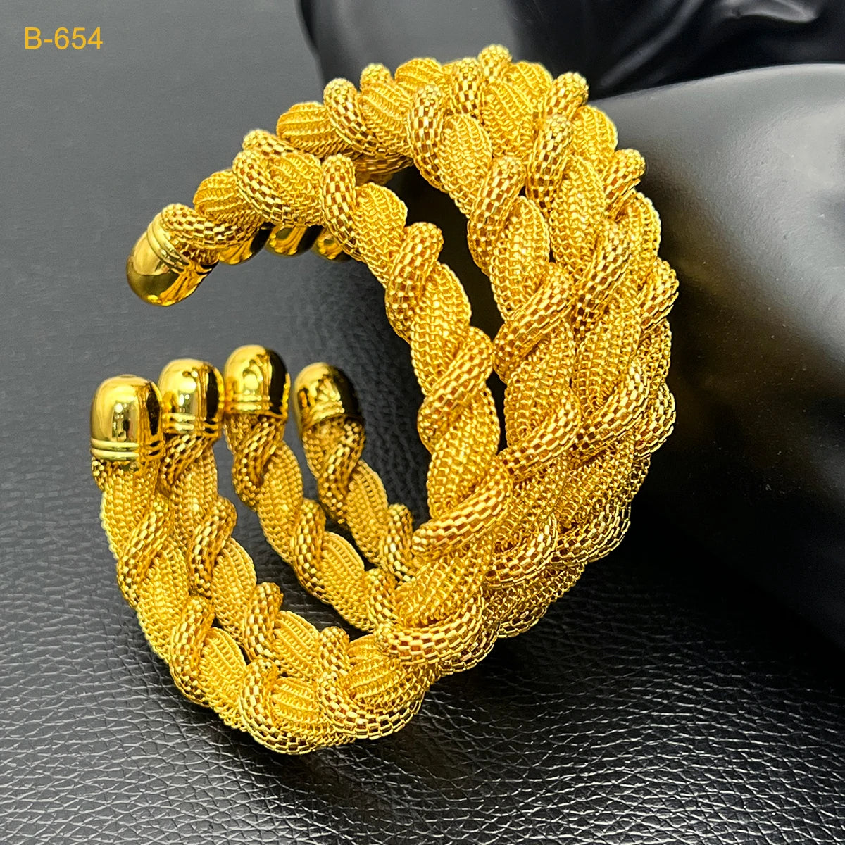 24K Gold Color Cuff Bangles  for Women – Dubai-Inspired Wedding Charm Jewelry, Arabic Party Twist Bracelet By ANIID  - Ideal Gift for Her