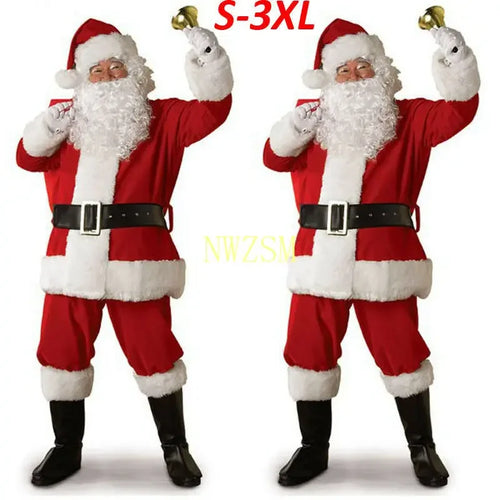 Cosplay Christmas Santa Claus Outfits -  Five pieces per lot of elegant Christmas dresses for men, Chic Adult Costume Outfit - The Ideal Christmas Accent