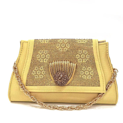 Women’s Wedding Shoes & Matching Diamond Bag Set – Italian Style Girly Glam Look Sandal & Clutch Handbag - Elegant Gift for Her