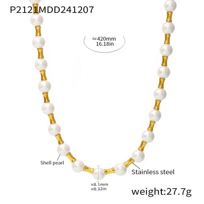 eye-catcher Round Nature Stones Necklace For Women Stainless Steel Chain Gold Plated Fashion Charm Jewelry Gift