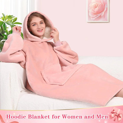 Super Sized Wearable Blanket Hoodie – Soft Hooded Sweatshirt with Sleeves & Pockets—Perfect For Gifting Comfort and Relaxation