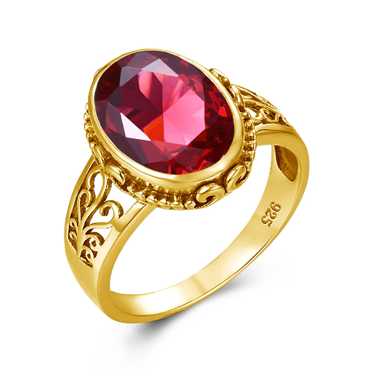 Luxury 10x14mm Oval Cut Yellow Gold Citrine Ring for Women – Art Deco Birthstone Wedding  Party Jewelry - Perfect Gift for Her