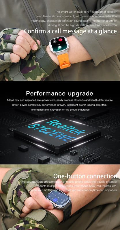 Men's Smartwatch for Android & iPhone By LIGE – Smashproof & Waterproof, 1.96" Display, Bluetooth Call, Fitness Tracker, 400mAh Battery - Perfect Gift for Him
