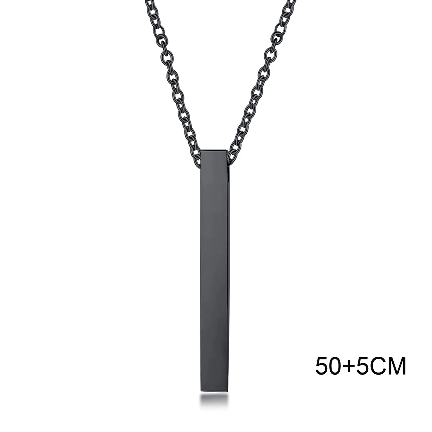 Waterproof Stainless Steel Bar Pendant Necklace – Unisex Minimalist Jewelry
