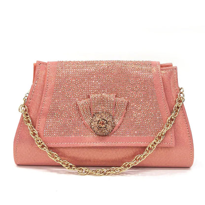 Women’s Wedding Shoes & Matching Diamond Bag Set – Italian Style Girly Glam Look Sandal & Clutch Handbag - Elegant Gift for Her