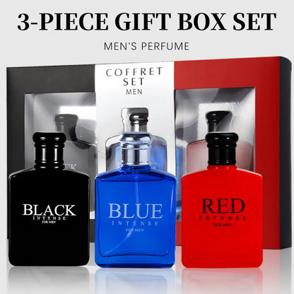 Men’s Deluxe Perfume Spray Set – Fruity Eau de Parfum Trio Gift Box for Special Occasions | 3PCS Large Fragrance Gift Box with Fresh Scent for Him
