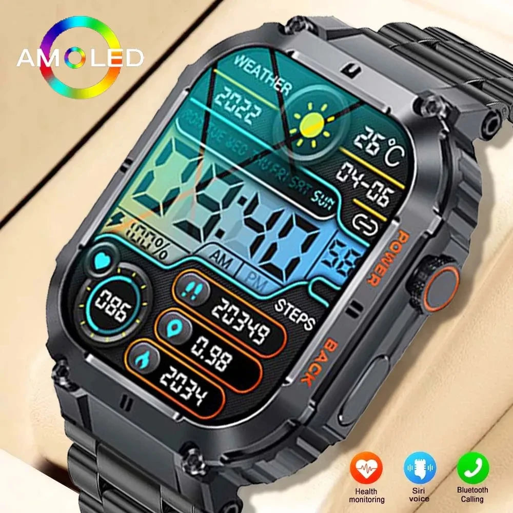 Men's Smartwatch for Android & iPhone By LIGE – Smashproof & Waterproof, 1.96" Display, Bluetooth Call, Fitness Tracker, 400mAh Battery - Perfect Gift for Him