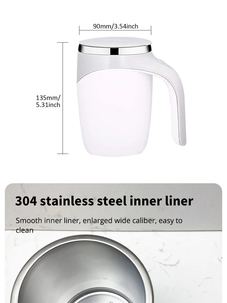 Magnetic Self-Stirring Coffee Mug for Home, Office & Travel – Rechargeable Auto Mix Cup for Tea & Hot Drinks - Perfect Gift to Express True Love