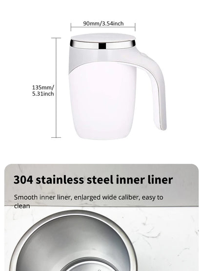Magnetic Self-Stirring Coffee Mug for Home, Office & Travel – Rechargeable Auto Mix Cup for Tea & Hot Drinks - Perfect Gift to Express True Love