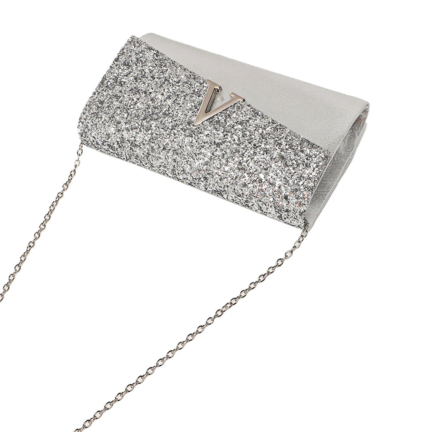 4PCS Evening Purse and Jewelry Set for Women – Glitter Clutch with Matching Necklace, Earrings & Bracelet for Banquet or Bridal Events - Elegant Gift for Her