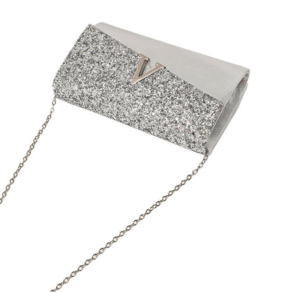 4PCS Evening Purse and Jewelry Set for Women – Glitter Clutch with Matching Necklace, Earrings & Bracelet for Banquet or Bridal Events - Elegant Gift for Her