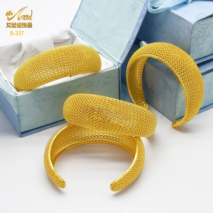 ANIID Dubai 24k Golden Cuff Bangles For Women - African Luxury Charm Bracelet Bangles Nigerian Wedding Gold Color Jewelry Gifts