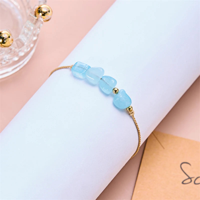 Charm 12 Constellation Natural Stone Beads Bracelet For Women Couple Hand Woven Rope Friendship Birthday Zodiac Jewelry Gifts