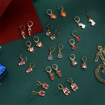 Christmas Earrings Set for Women 12/20 Pairs – Crystal Zircon Snowflake, Bowknot, Elk & Xmas Tree Holiday Gifts