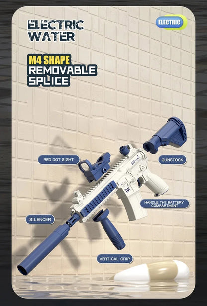 Full Auto M416 Water Gun Toy – Rechargeable Pistol for Beach Battles, Kids & Adult Outdoor Summer Fun - Perfect Gift for Friends & Family