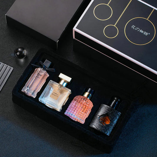 Floral Scent Perfume Gift Box for Women – 4PCS Set Pheromone Parfum Pour Femme 105ml Long-Lasting Spray Colognes