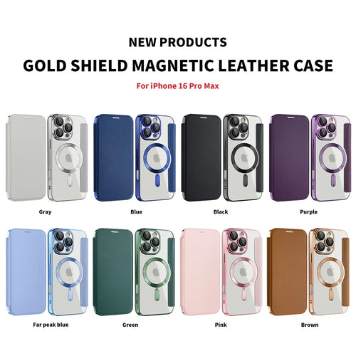 Transparent Flip Wallet Phone Case | Magnetic Leather Cover with Card Slot for iPhone 15/16/14/13 Pro Max & MagSafe - Easy Gift For All