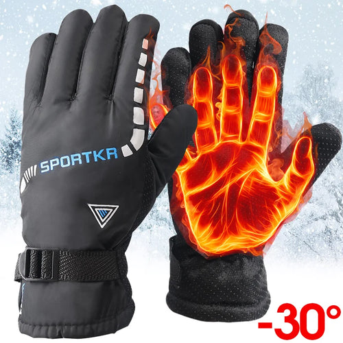 Waterproof Winter Cycling Gloves with Fur & Unisex Design - Thermal Sport  Muff Gloves For Skiing Riding, Hiking & Motorcycle, Outdoor Mitten - Warm Gift for All