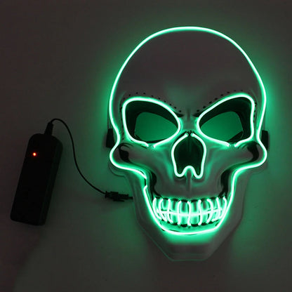 Halloween LED Horror Skull Mask – Luminous Cold Light Cosplay Mask for Spooky Parties & Decorations