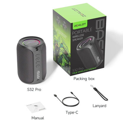 Powerful Bluetooth Speaker with Deep Bass & LED Light – Waterproof Outdoor Soundbox, Wireless Bluetooth  Subwoofer - Perfect Gift for Friends, Family