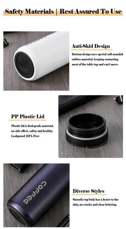 400ml Leak-Proof Stainless Steel Thermal Coffee Mug – Portable Travel Cup, Insulated 304 Thermos, Water Bottle - Perfect Gift for Family, Friends & Yourself