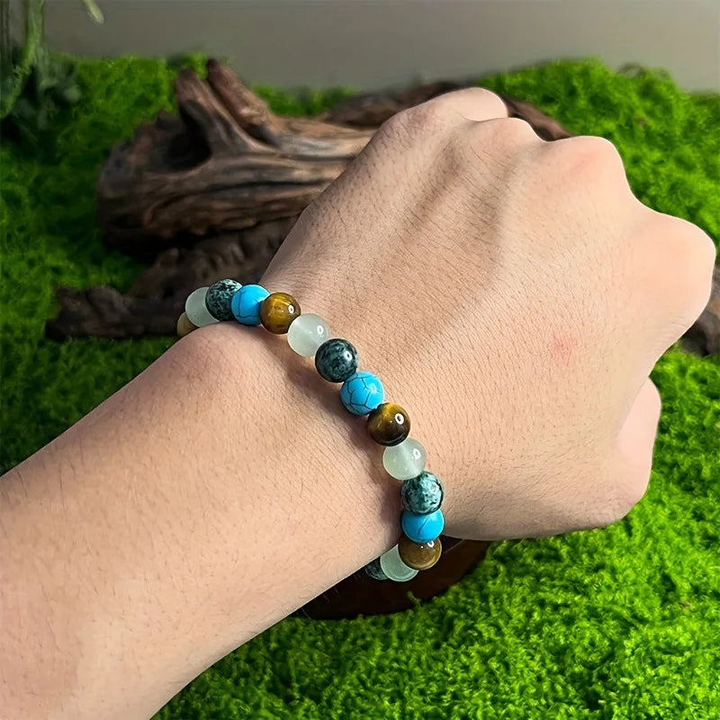 Natural Stone Beaded Bracelet – Healing, Anxiety Relief & Protection