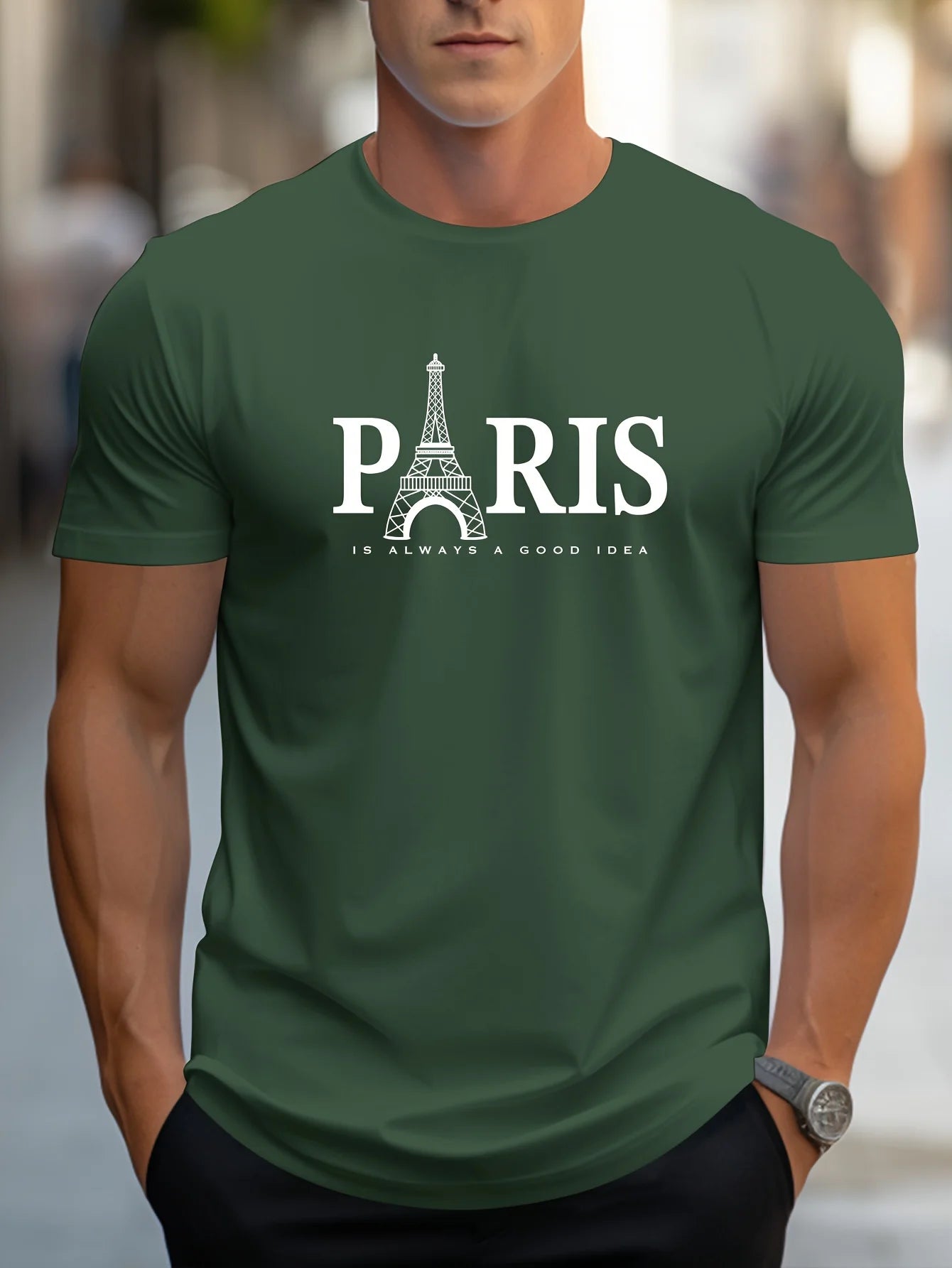Paris Graphic Men’s T-Shirt – Short Sleeve Fashion Streetwear Pullover, Trendy Oversized Casual Summer Top - Perfect Gift For Him.