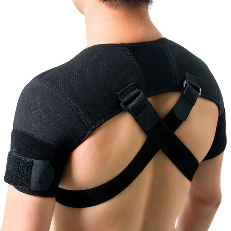Adjustable Double Shoulder Support Brace – Compression Strap for Pain Relief & Posture Correction - Ideal Gift for Loved Ones