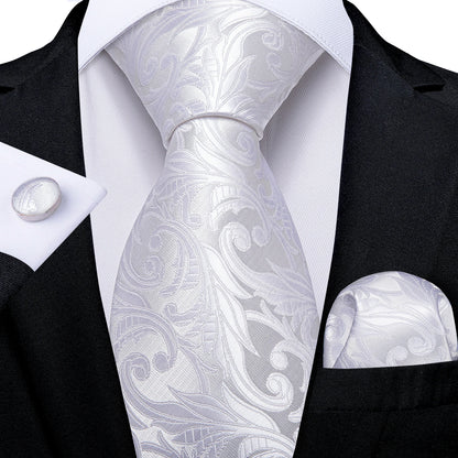 Luxury Orange Paisley Men's Tie Set for Business, Office, Party, Wedding| 3.15 Inch Silk Polyester Necktie, Cufflinks & Pocket Square - Perfect Gift for Him