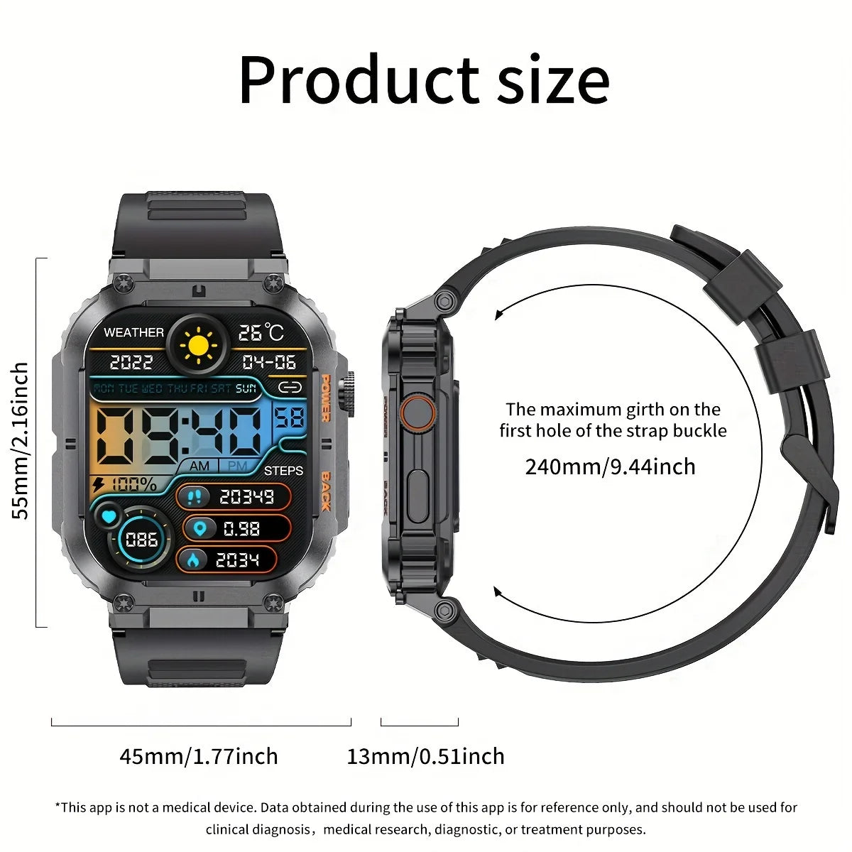Men's Smartwatch for Android & iPhone By LIGE – Smashproof & Waterproof, 1.96" Display, Bluetooth Call, Fitness Tracker, 400mAh Battery - Perfect Gift for Him