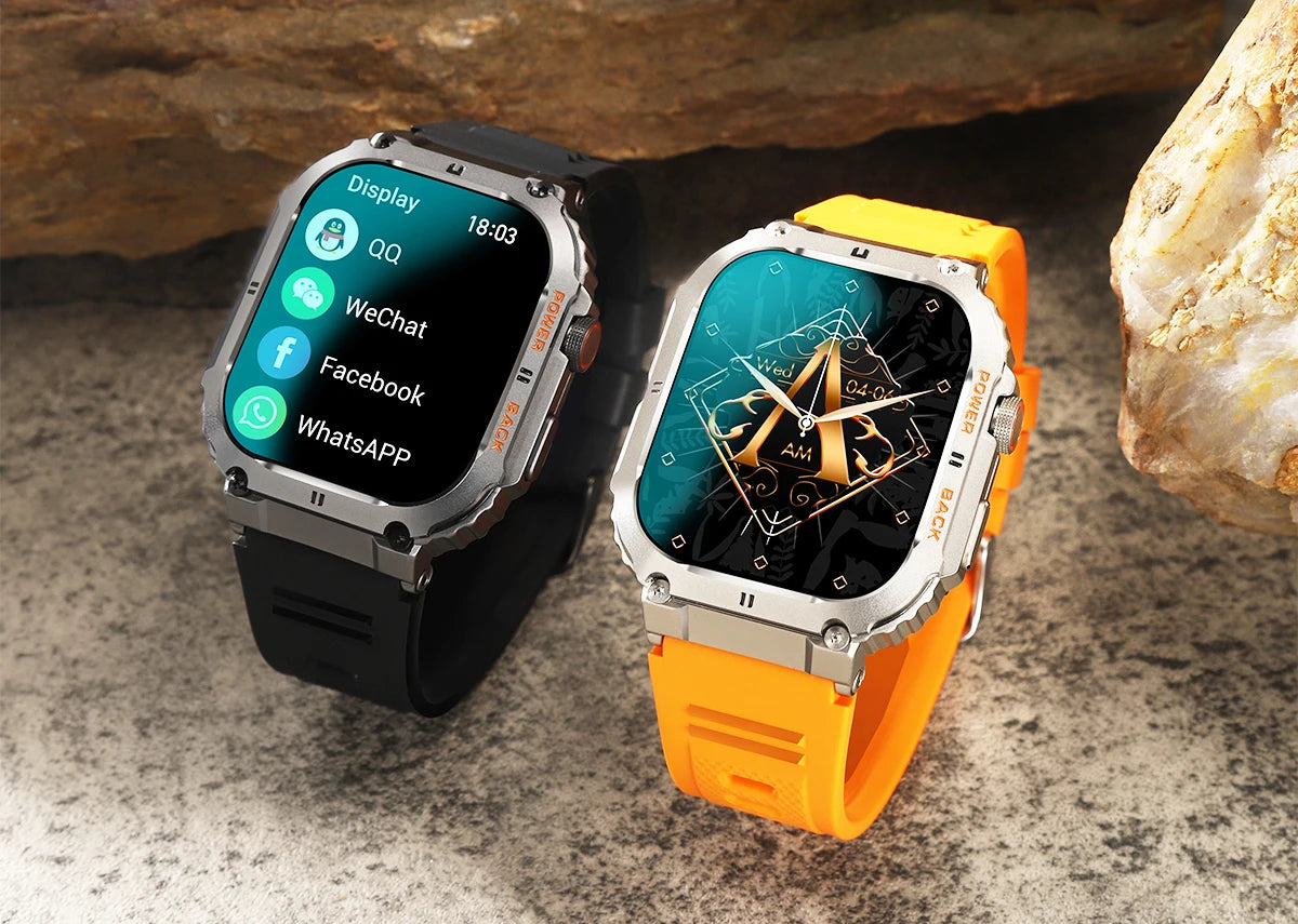 Men's Smartwatch for Android & iPhone By LIGE – Smashproof & Waterproof, 1.96" Display, Bluetooth Call, Fitness Tracker, 400mAh Battery - Perfect Gift for Him