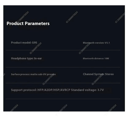 Xiaomi G9S Wireless TWS Earbuds – In-Ear Gaming Earphones  With  Mic & Touch Control, HiFi Stereo, Waterproof Sport Headset - Elegant Gift