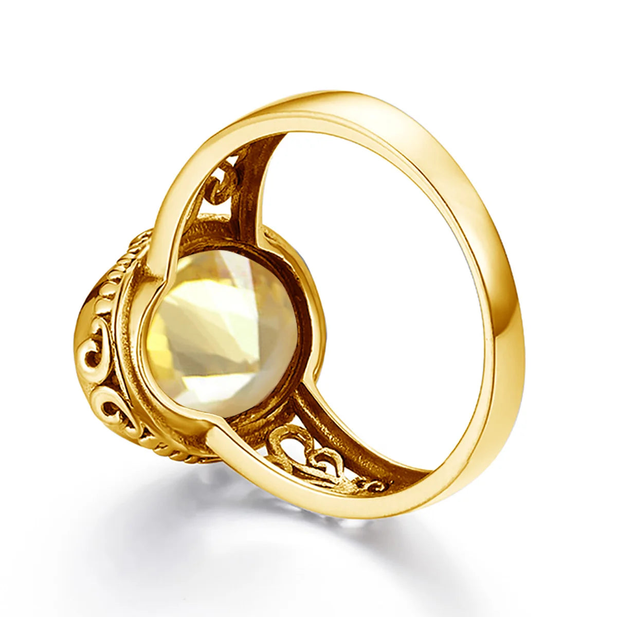 Luxury 10x14mm Oval Cut Yellow Gold Citrine Ring for Women – Art Deco Birthstone Wedding  Party Jewelry - Perfect Gift for Her