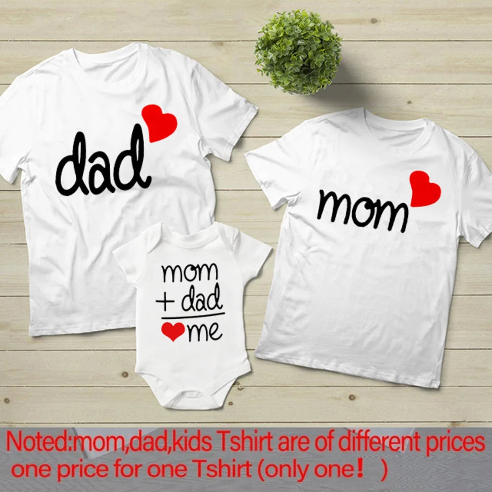 Family Theme T-Shirts Set - Dad Mom & Me Family Matching Outfits, Black & White Colors With Various Sizes Clothes/Tops for Father Mother Daughter or Son - Ideal  Gift for The Family